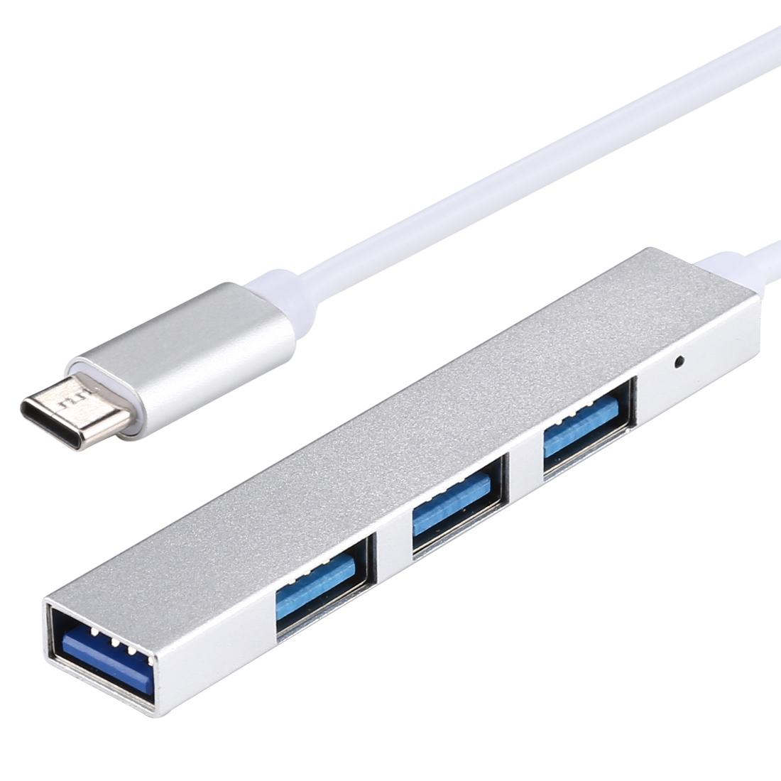 4-Port Usb-C Hub Adapter With Usb 3.0 - Silver Grey 5