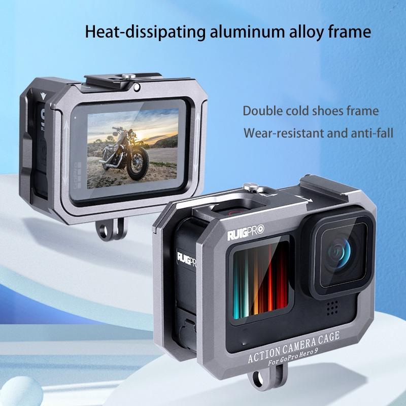 Metal Border Frame Mount for Gopro Hero10 / 9 with Dual Cold Shoes Base 4