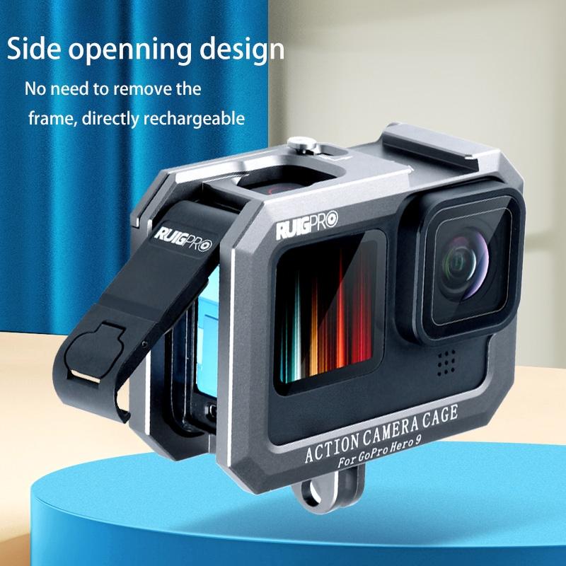 Metal Border Frame Mount for Gopro Hero10 / 9 with Dual Cold Shoes Base 6
