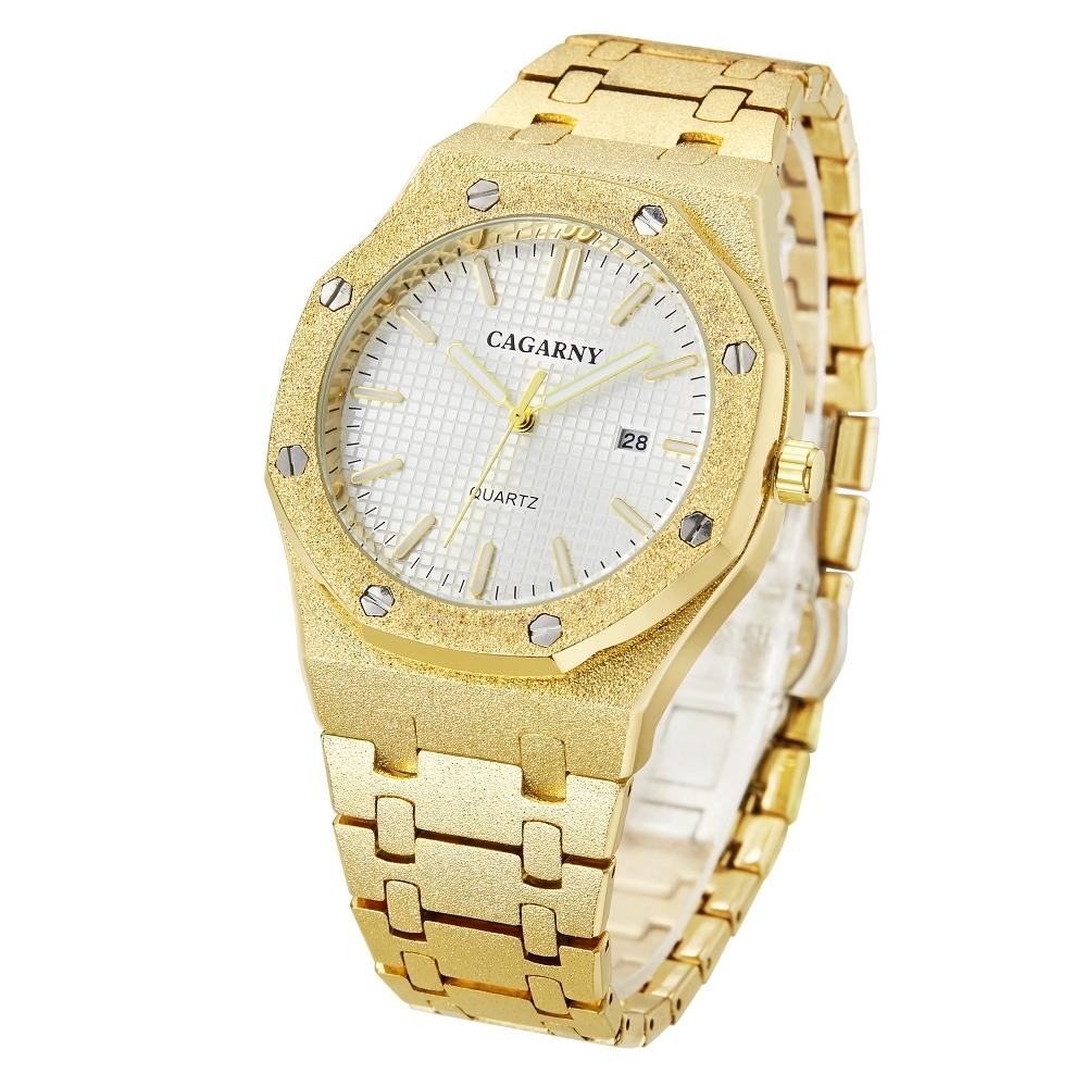 Gold Shell Black Dial Men Stainless Steel Watch with Dual Movement - Wa0335Sh 7