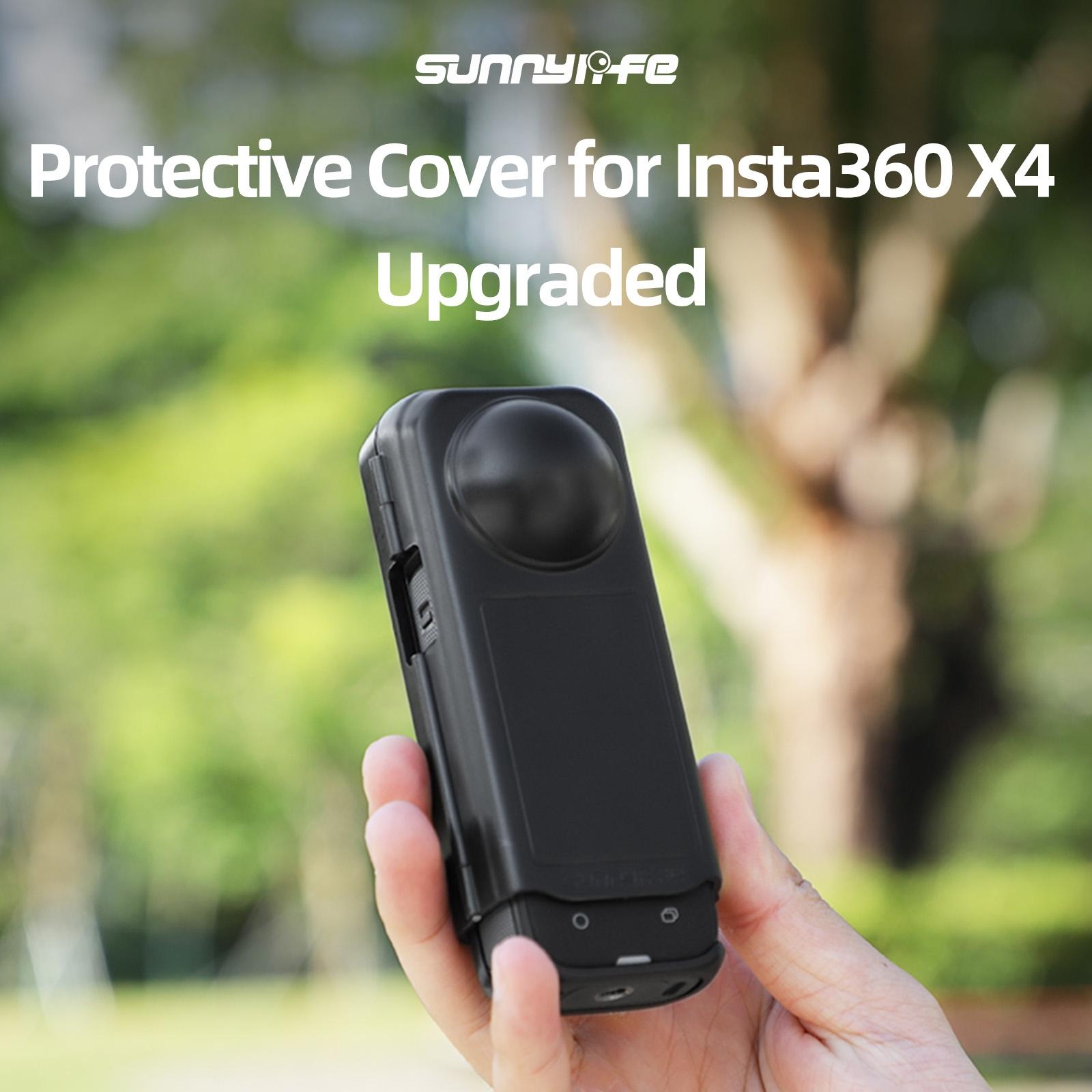 Transparent Black Sunnylife Camera Cover for Insta360 X4 with Integrated Lens Screen Protection 3