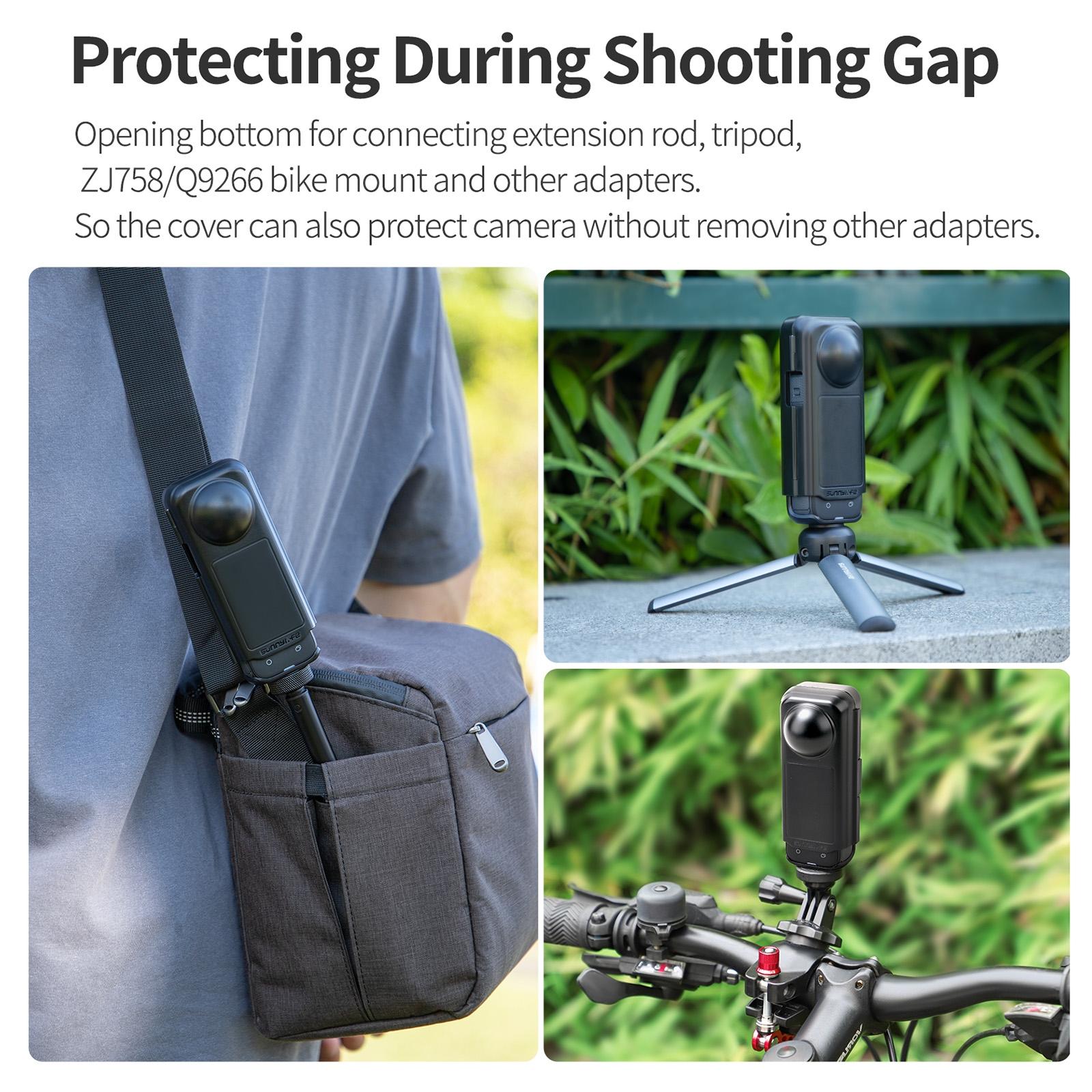 Transparent Black Sunnylife Camera Cover for Insta360 X4 with Integrated Lens Screen Protection 9