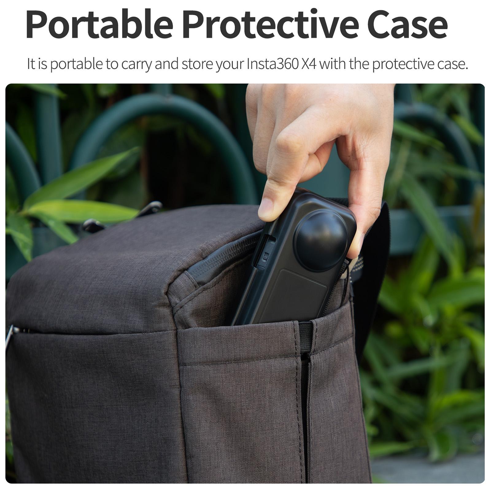 Transparent Black Sunnylife Camera Cover for Insta360 X4 with Integrated Lens Screen Protection 10