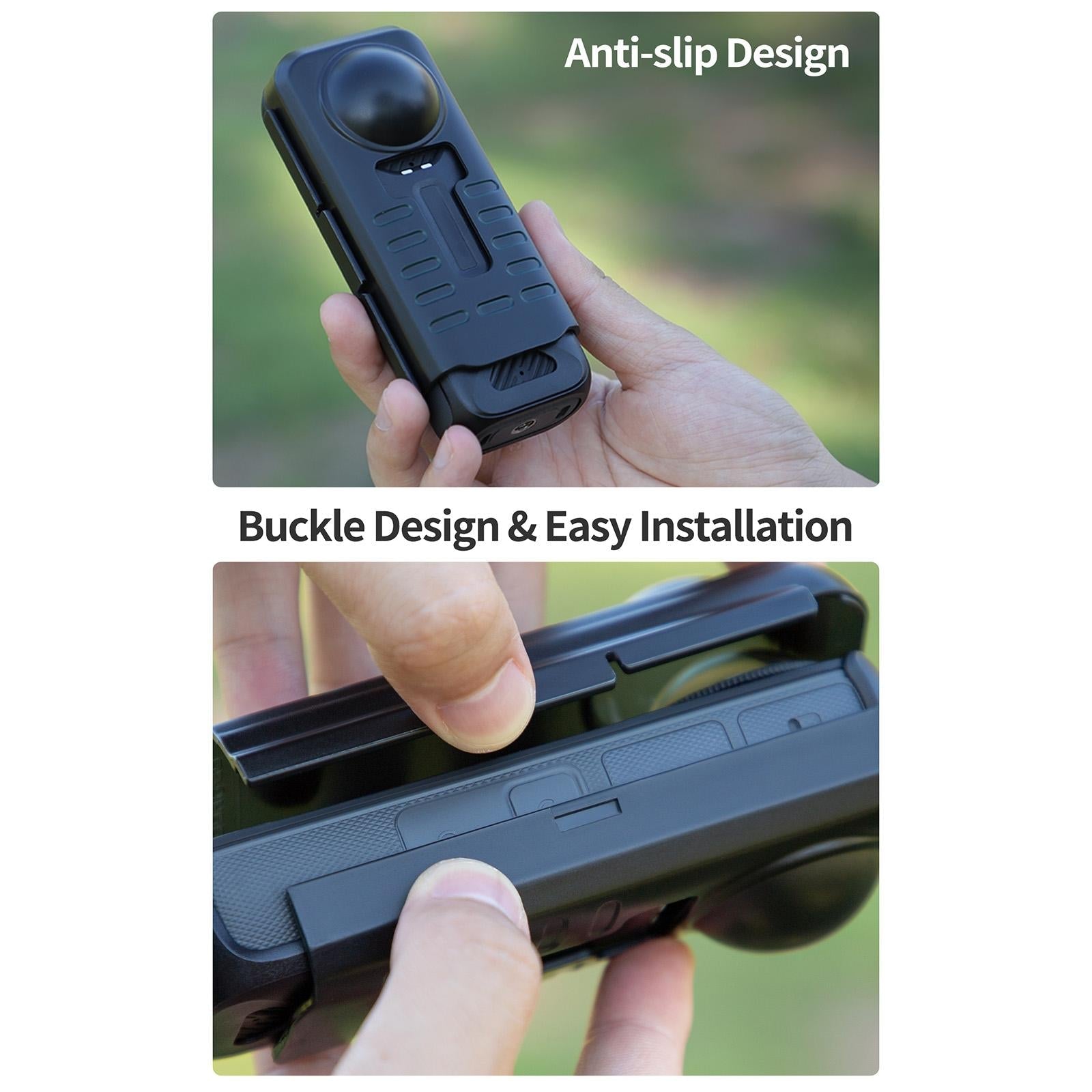 Transparent Black Sunnylife Camera Cover for Insta360 X4 with Integrated Lens Screen Protection 11