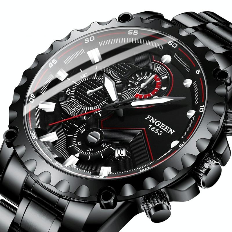 Stainless Steel Waterproof Men Sports Watch - White Net White Shell White Surface 5