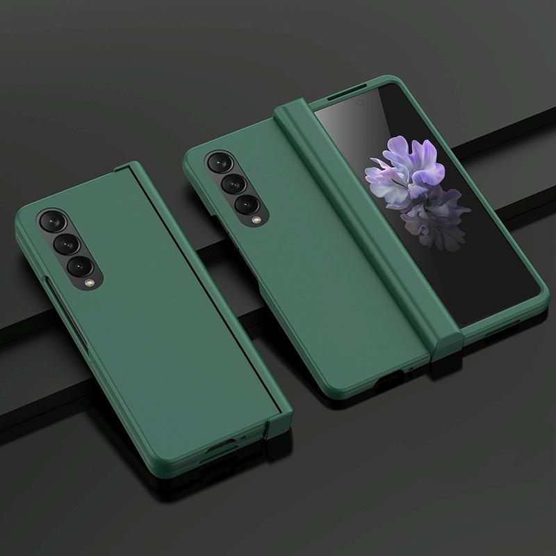 For Samsung Galaxy Z Fold4 5G Foldable Skin Feel Case - Dark Green 14