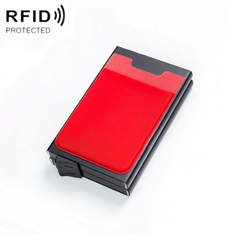 Rfid-blocking Coin Card Holder - Anti-degaussing - Silver Red 15