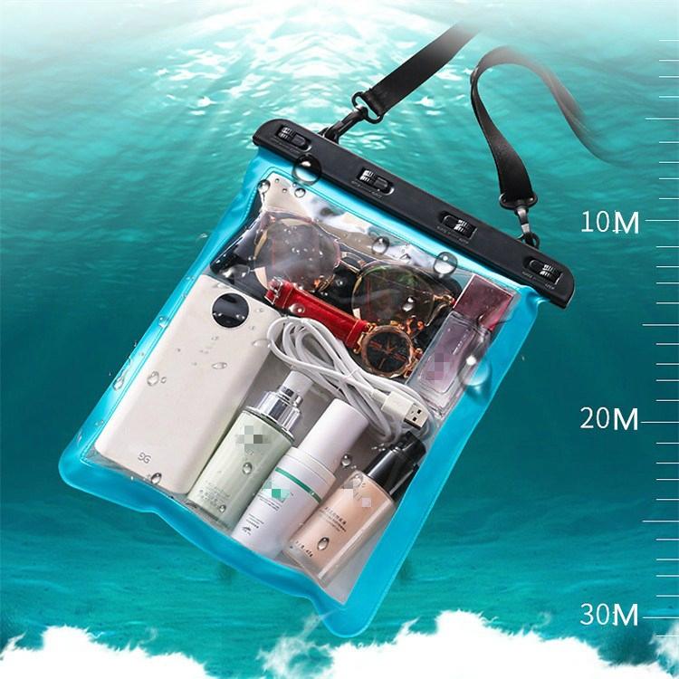 Waterproof Single Shoulder Bag For Mobile Phone Small Objects Multipurpose Design - Lake Blue 12