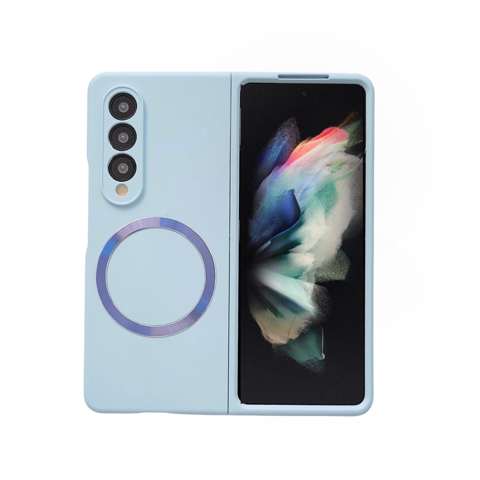 For Samsung Galaxy Z Fold4 5G Magnetic Skin Case - Magsafe - Royal Blue 8