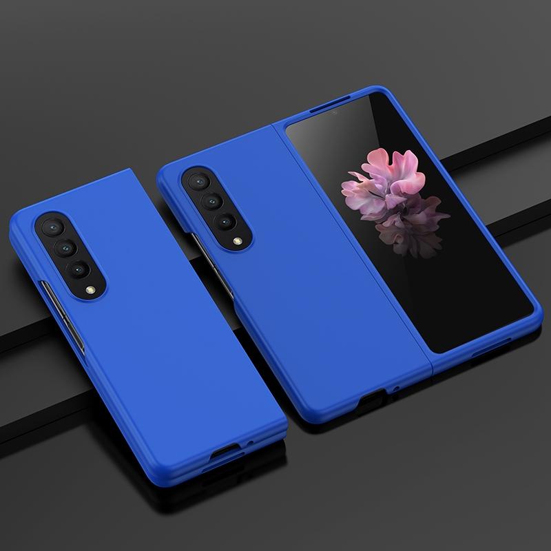 For Samsung Galaxy z Fold4 5G Smooth Skin Phone Case with Big Hole Fuel Injection - Lemon Yellow