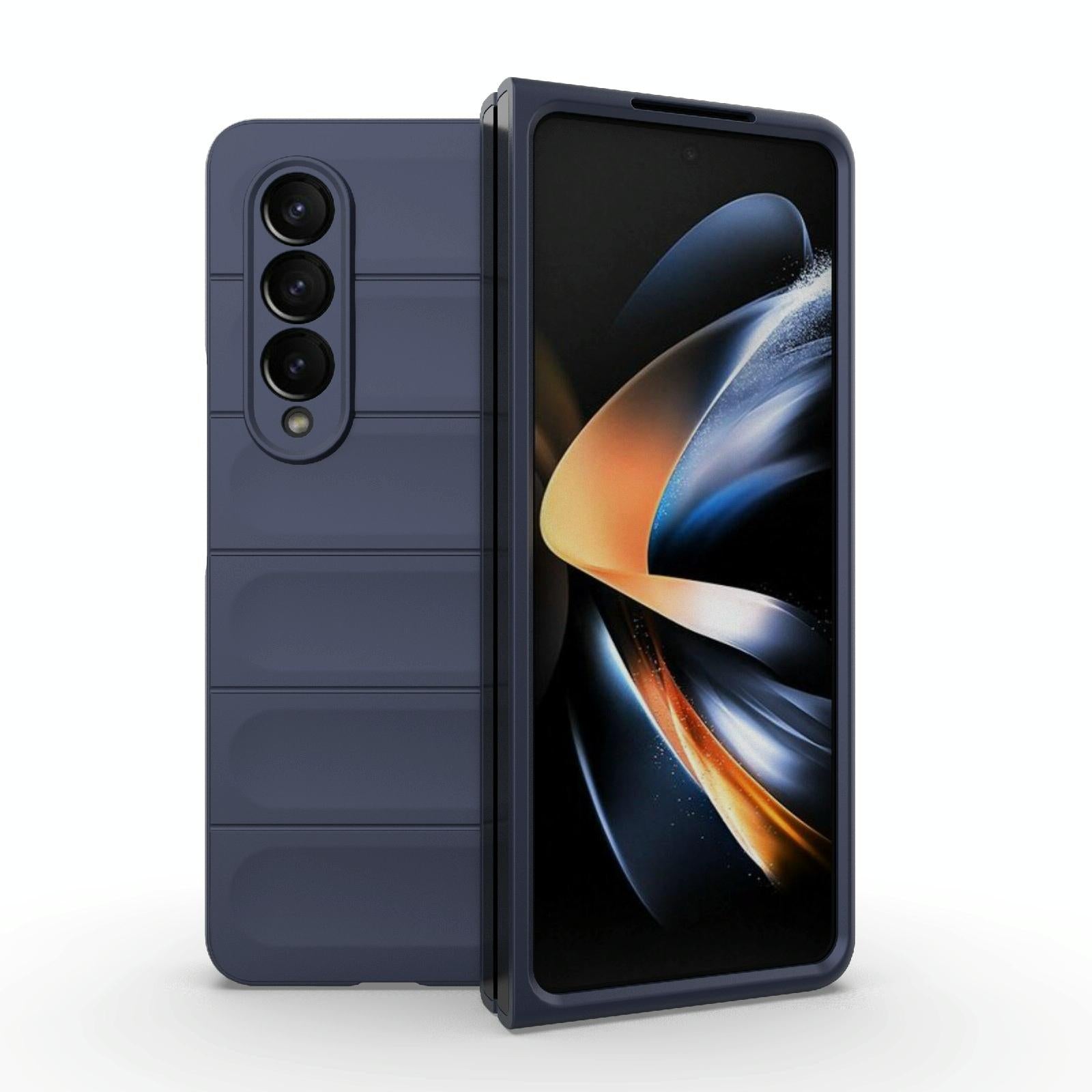 For Samsung Galaxy Z Fold4 5G Foldable Shockproof Phone Case with Magic Shield - Slim Design - Wine Red 4