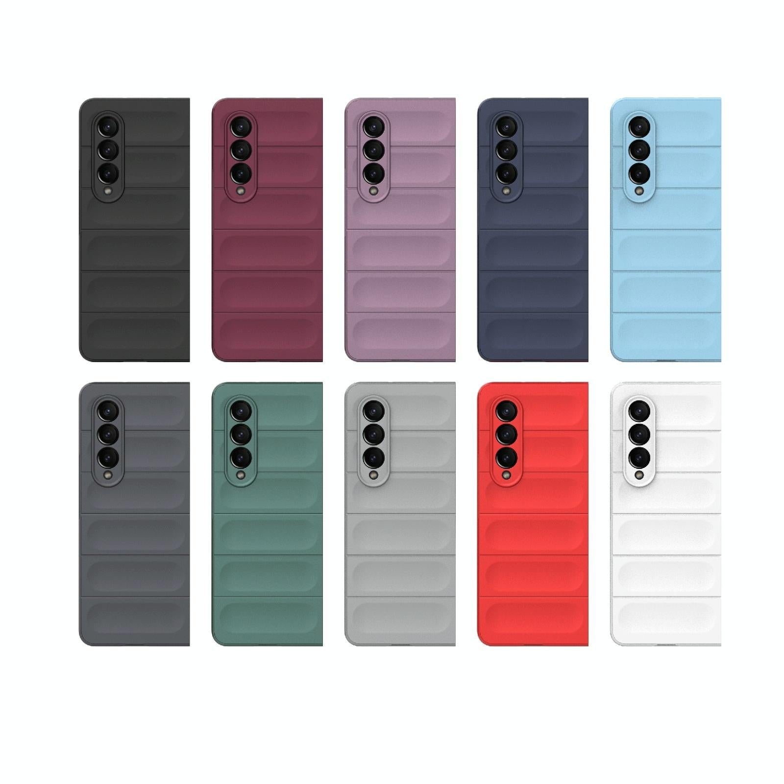 For Samsung Galaxy Z Fold4 5G Foldable Shockproof Phone Case with Magic Shield - Slim Design - Wine Red 7