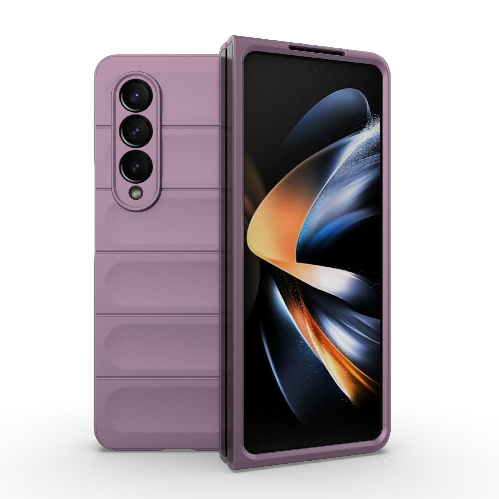 For Samsung Galaxy Z Fold4 5G Foldable Shockproof Phone Case with Magic Shield - Slim Design - Wine Red 9