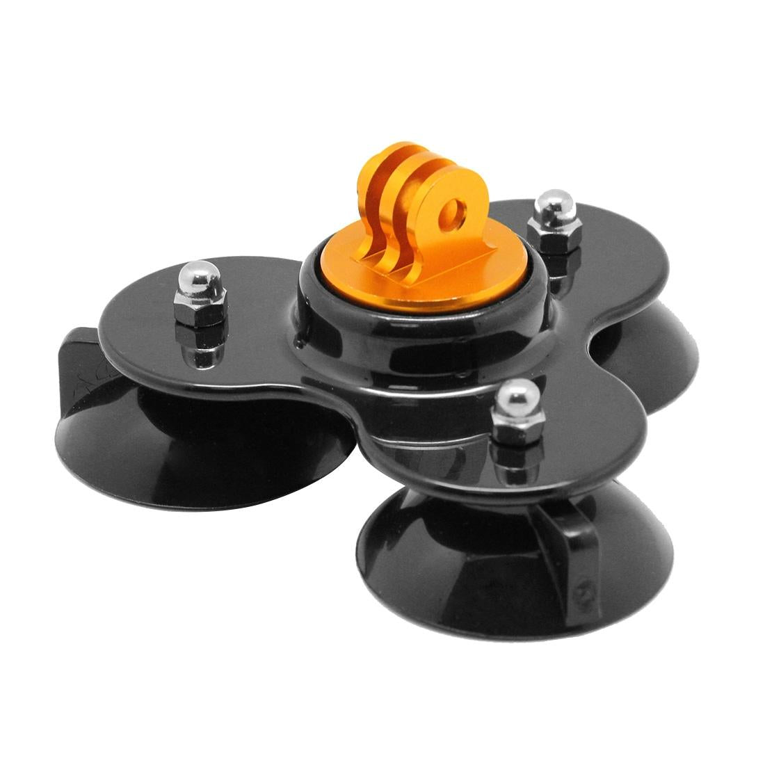 Universal Suction Cup Mount for Action Cameras with Tripod and Handle - Gold 4