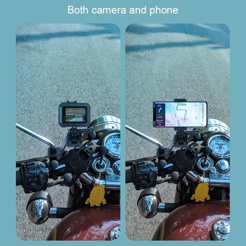 Universal Motorcycle Phone Bracket for Action Cameras - Gold 9