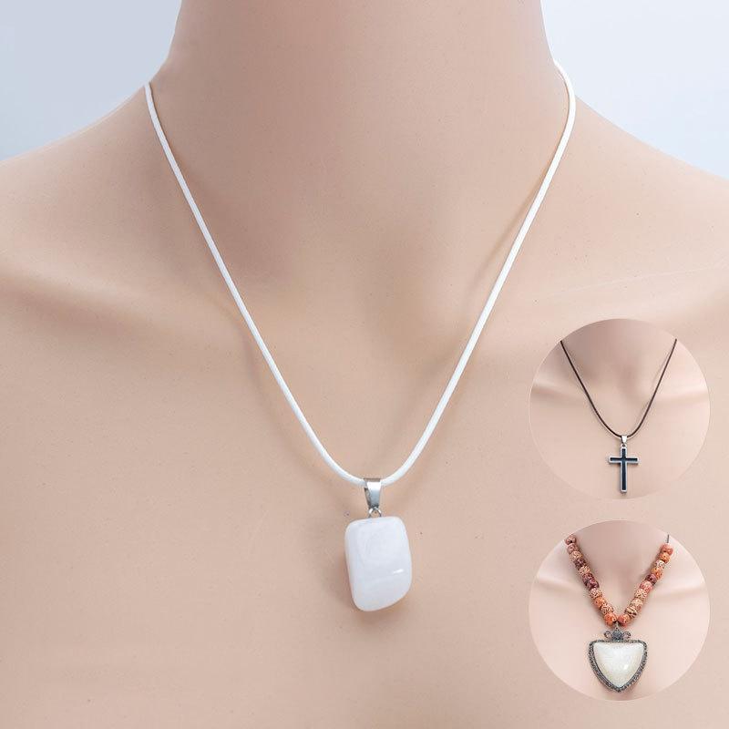 100 Crystal Pendant Necklaces On Rope Elegant Jewelry Lanyards - Red Wine 7