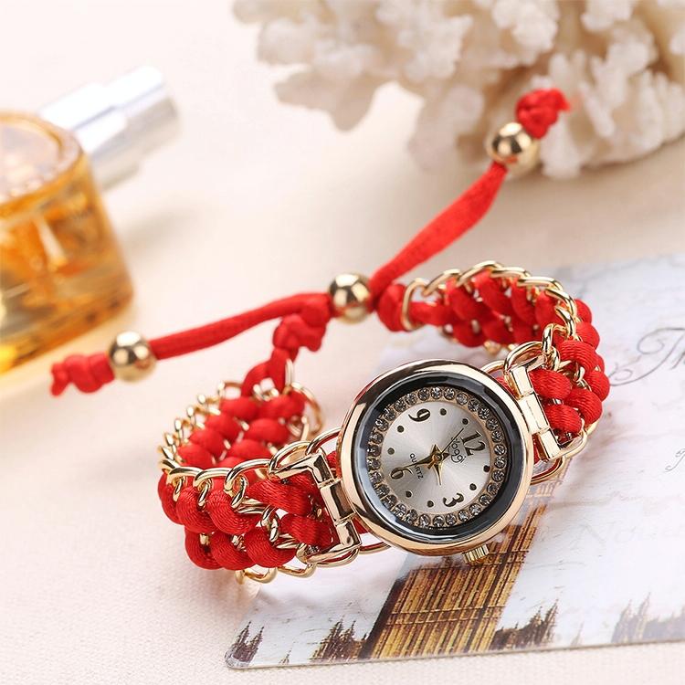 Quartz Wrist Watch with Knitting Rope Chain for Women - White 3