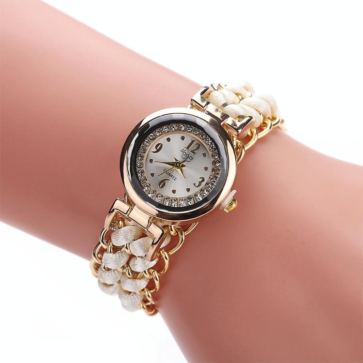 Quartz Wrist Watch with Knitting Rope Chain for Women - White 11