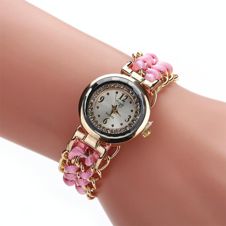 Quartz Wrist Watch with Knitting Rope Chain for Women - White 12