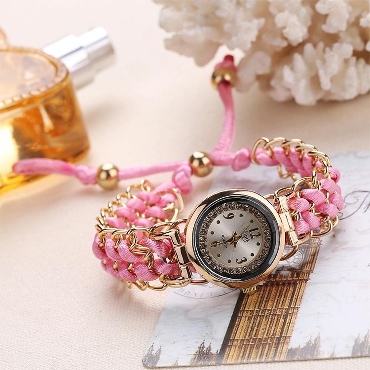 Quartz Wrist Watch with Knitting Rope Chain for Women - White 13