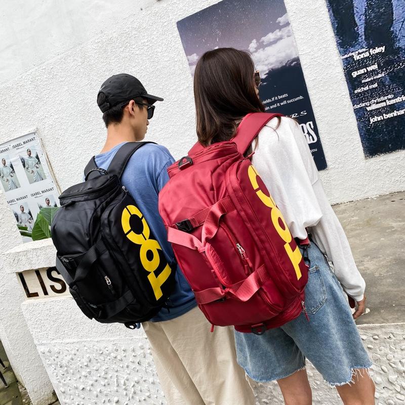 Large Capacity Sports Bag With Wet / Dry Separation - Red Yellow 7