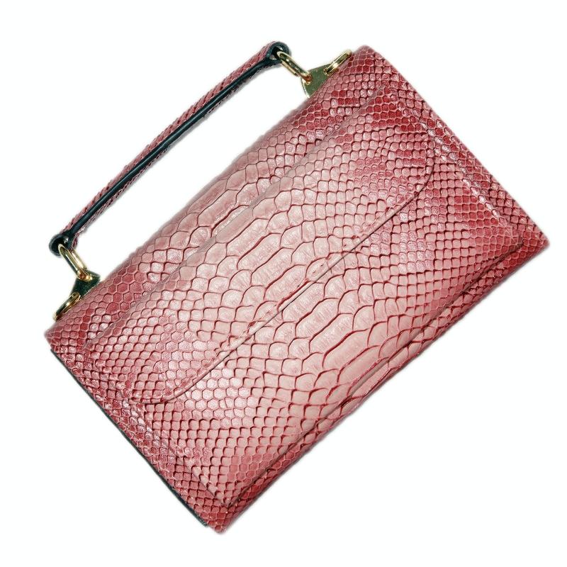Versatile Lady Crossbody Wrist Bag - Multi-functional - Snake Pattern Pink 8