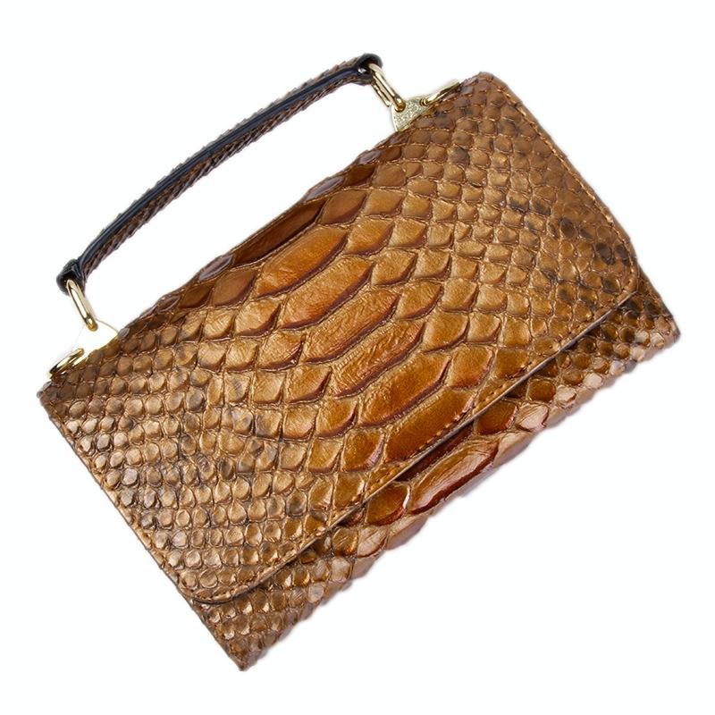 Versatile Lady Crossbody Wrist Bag - Multi-functional - Snake Pattern Pink 12