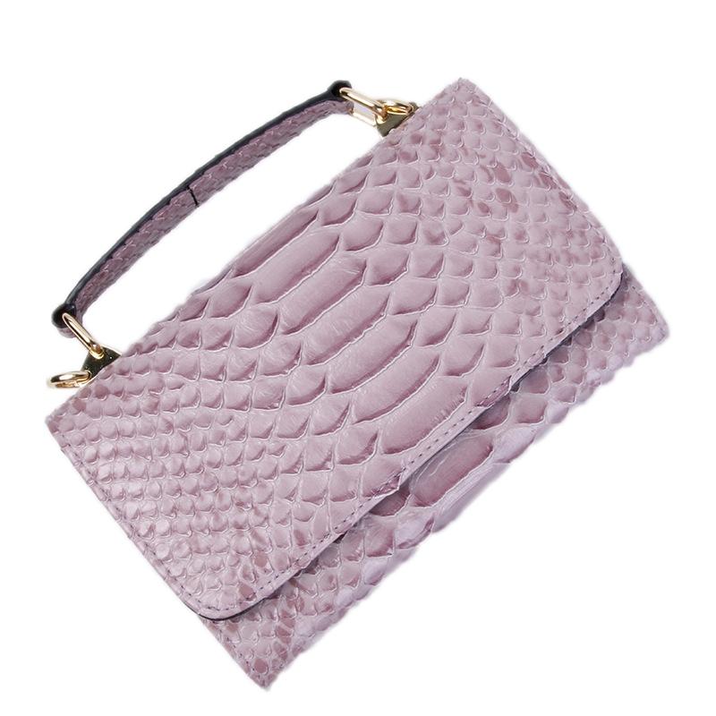 Versatile Lady Crossbody Wrist Bag - Multi-functional - Snake Pattern Pink 13