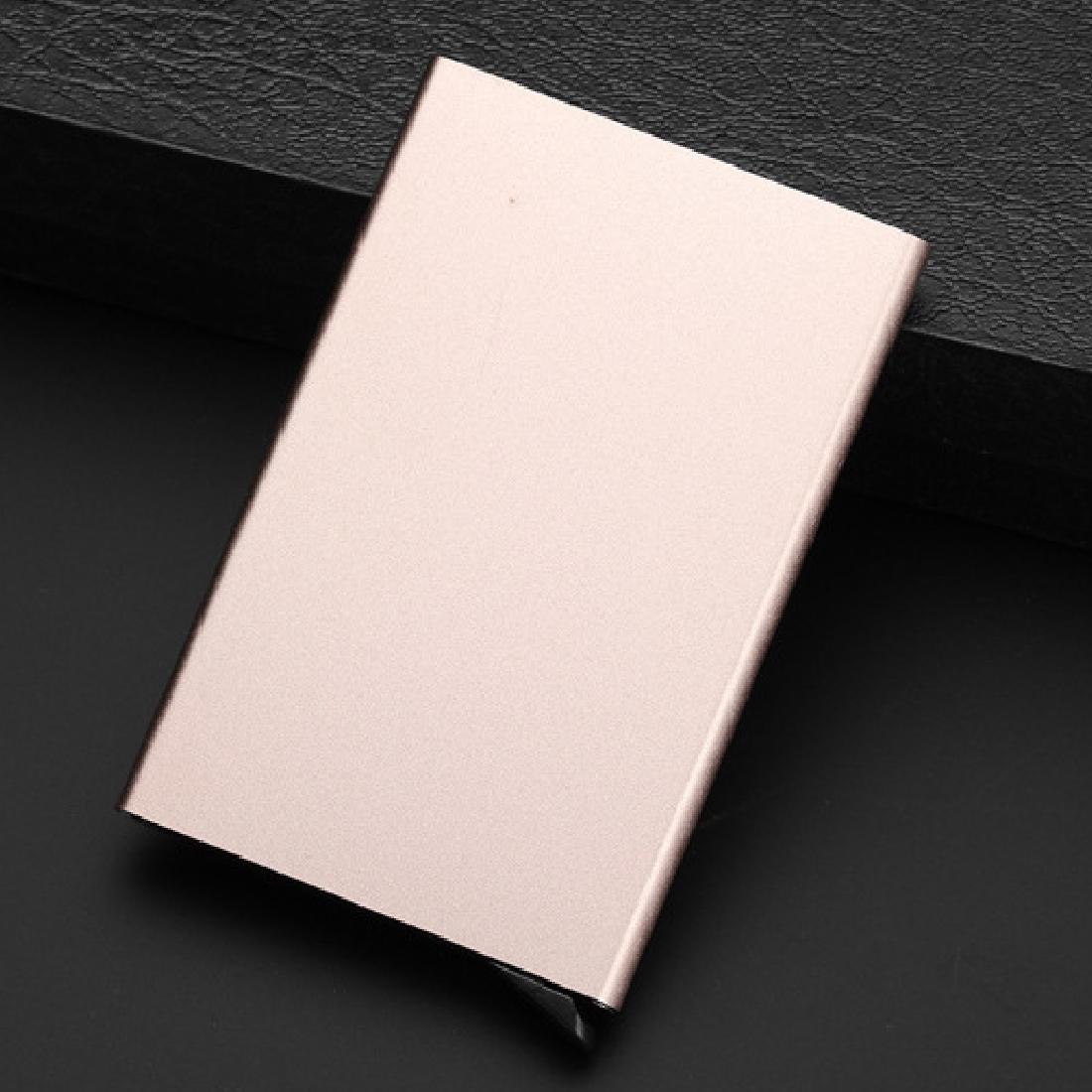 Stainless Steel Pu Business Card Holder Antimagnetic 10X6.2X0.8Cm - Gold 3