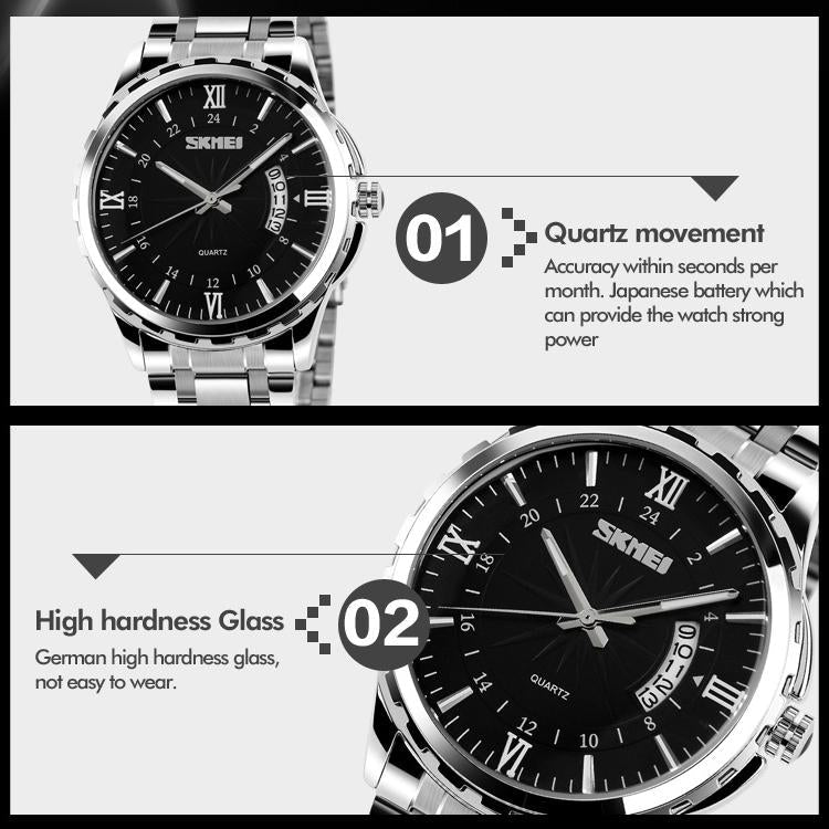 Waterproof Multifunctional Quartz Wrist Watch - Fashionable and Business-ready - Gold 5