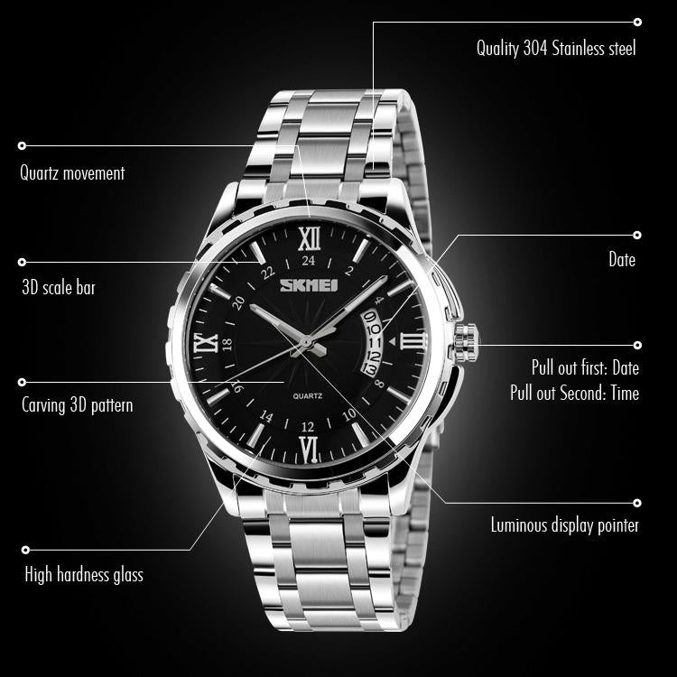 Waterproof Multifunctional Quartz Wrist Watch - Fashionable and Business-ready - Gold 8