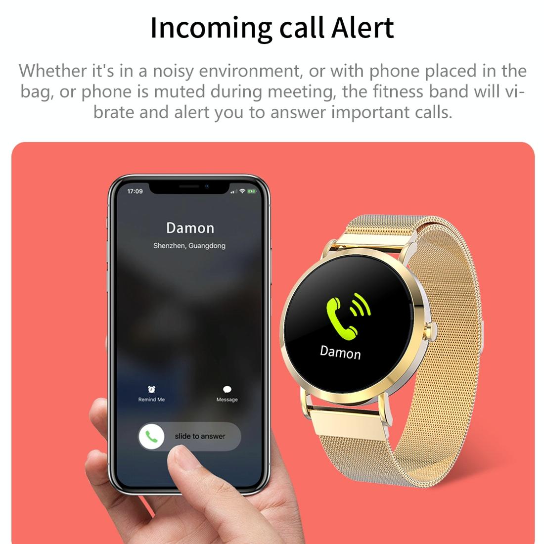 Smart Bracelet With Call Heart Bp Sleep And Oxygen Monitoring - Gold 9