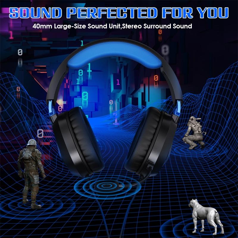 Omni Mic Gaming Headset 1.7M Cable Black+Blue - Black+Green 4
