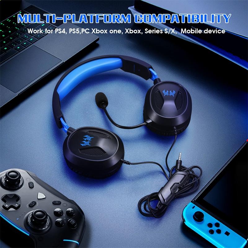 Omni Mic Gaming Headset 1.7M Cable Black+Blue - Black+Green 8