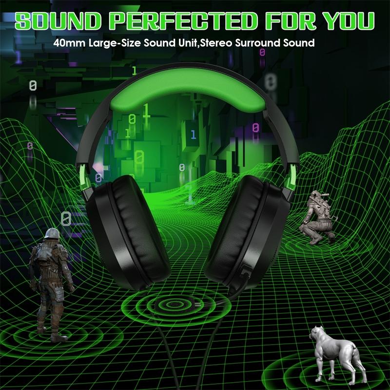 Omni Mic Gaming Headset 1.7M Cable Black+Blue - Black+Green 13