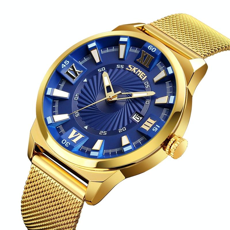 Stylish 30m Waterproof Metal Quartz Men Watch - Gold 14