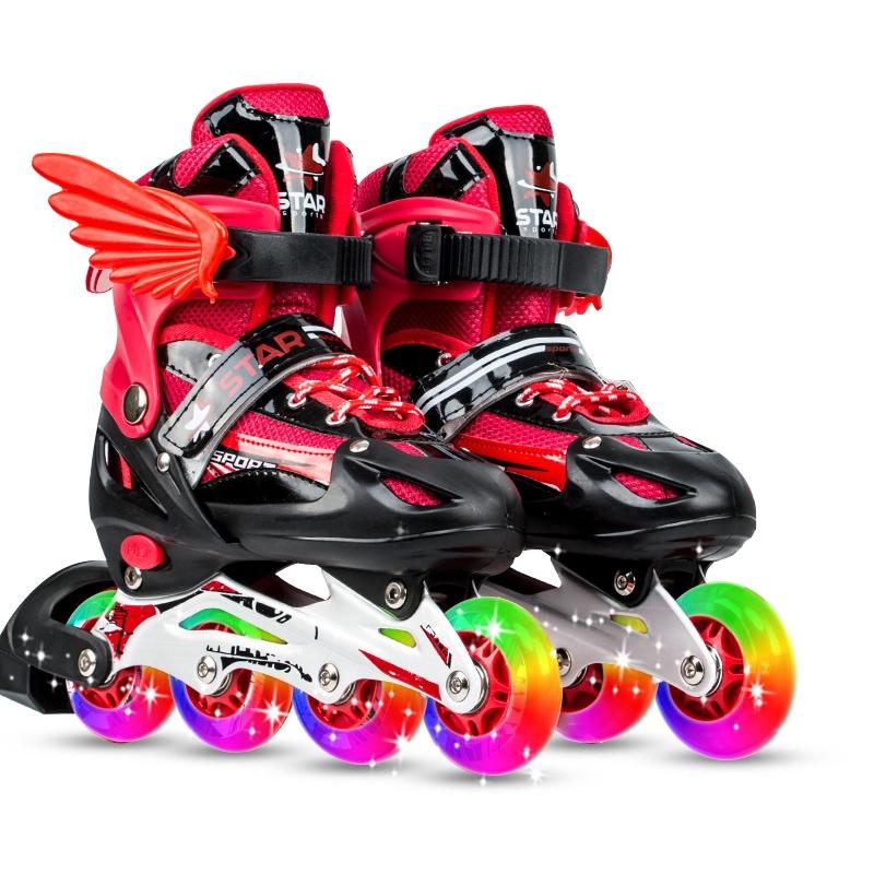 Adjustable Kids Roller Skates Set - Flash Wheels Size m - Gold 3