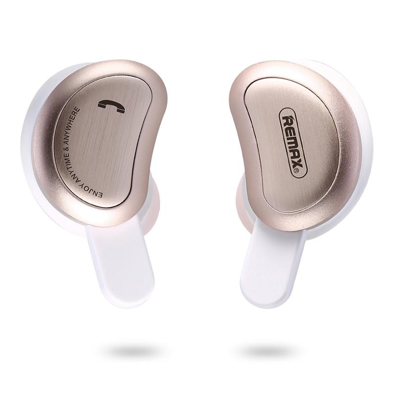 Wireless Bluetooth Earphones with Charging Box - Half Moon Shape Gold