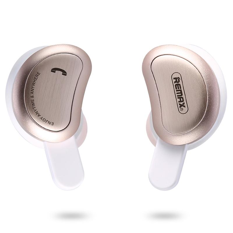 Wireless Bluetooth Earphones with Charging Box - Half Moon Shape Gold