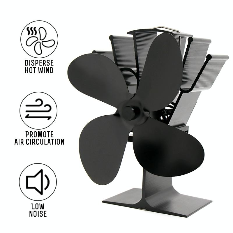 Eco-friendly Heat Powered Stove Fan for Wood / Gas / Pellet Stoves - Gold 12