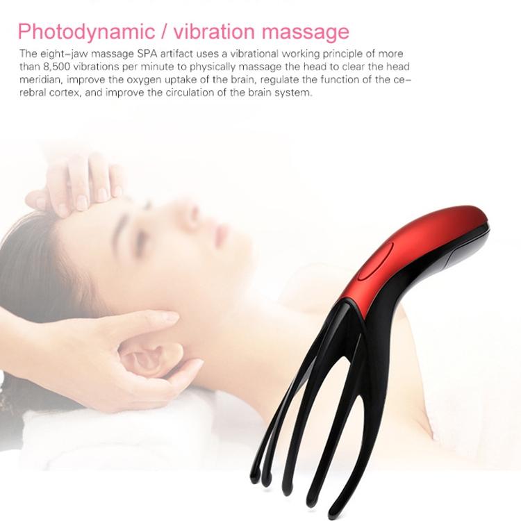 Portable Multifunctional Head Massager Comb Battery Powered Gold 7