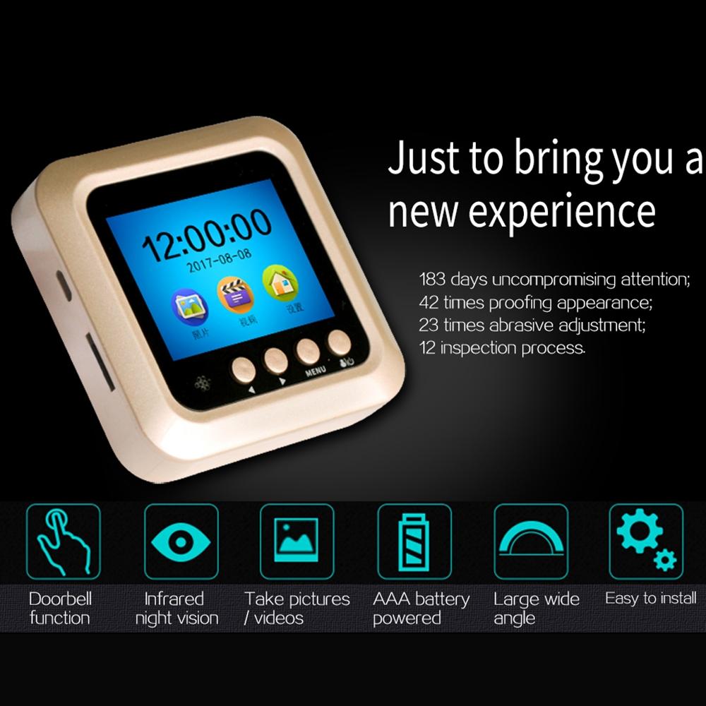 2.4 Screen 2.0Mp Security Camera With Night Vision And Video Recording - No Disturb Peephole Viewer - Gold 6