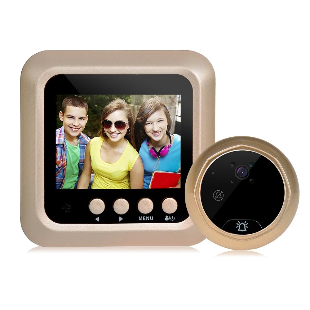 2.4 Screen 2.0Mp Security Camera With Night Vision And Video Recording - No Disturb Peephole Viewer - Gold 13