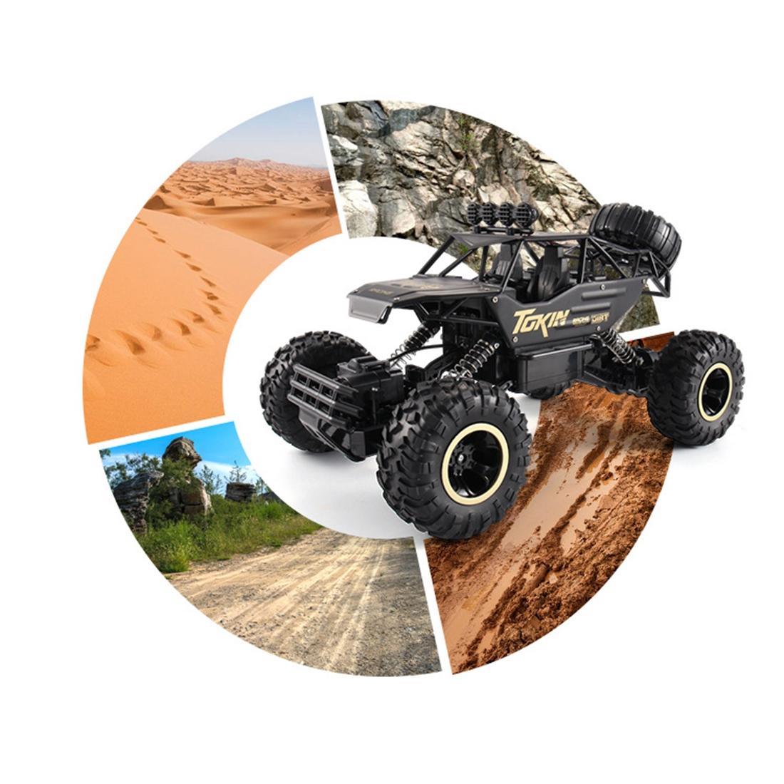 37cm Remote Control Bigfoot Climbing Car - 1 12 Alloy 4wd Cross-country Toy - Gold 11