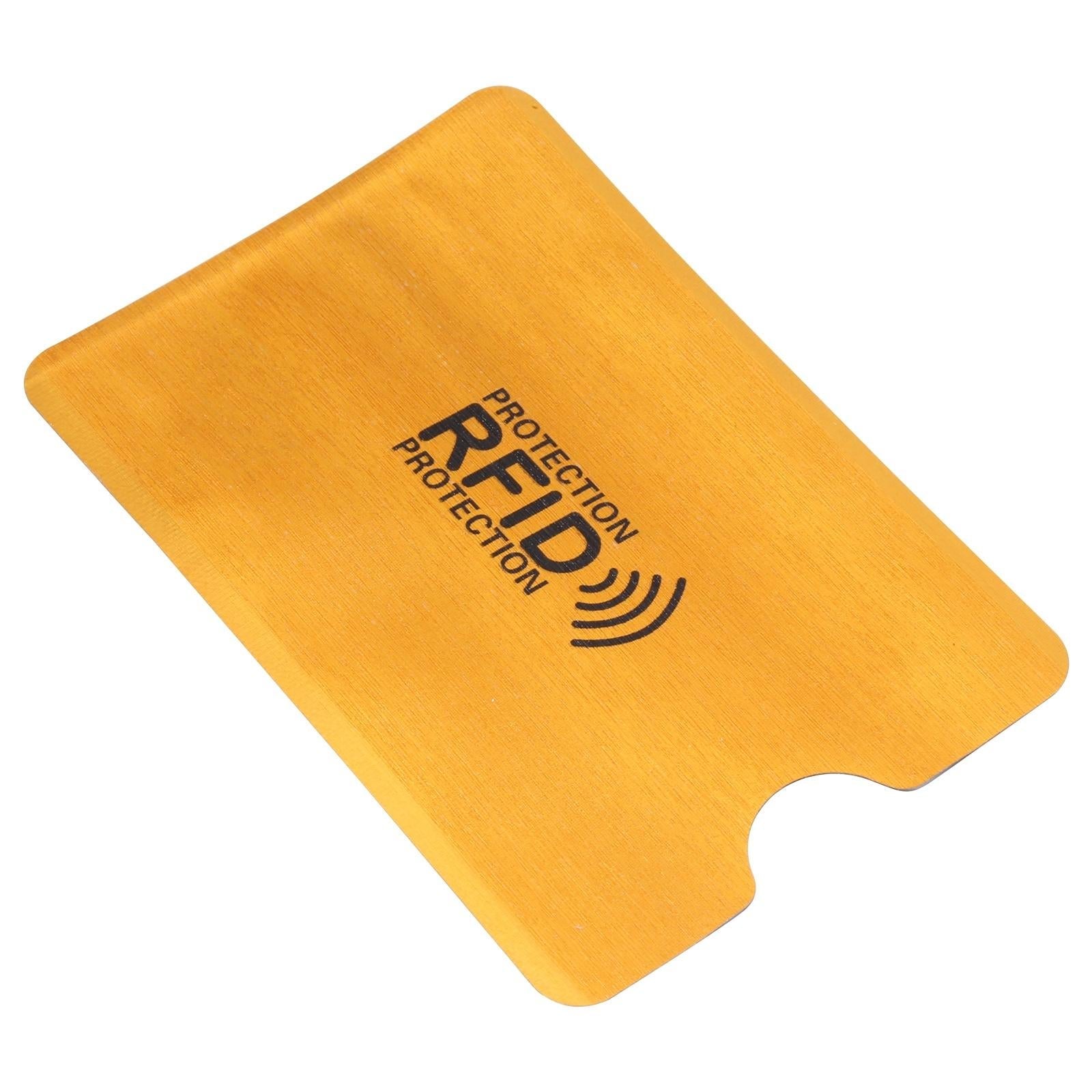 100 Rfid Blocking Aluminum Foil Card Sleeves - Pack - Gold 9