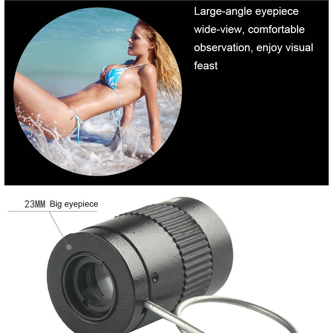 Mini Pocket Telescope with Finger Buckle - 2.5x17.5mm - Gold 7