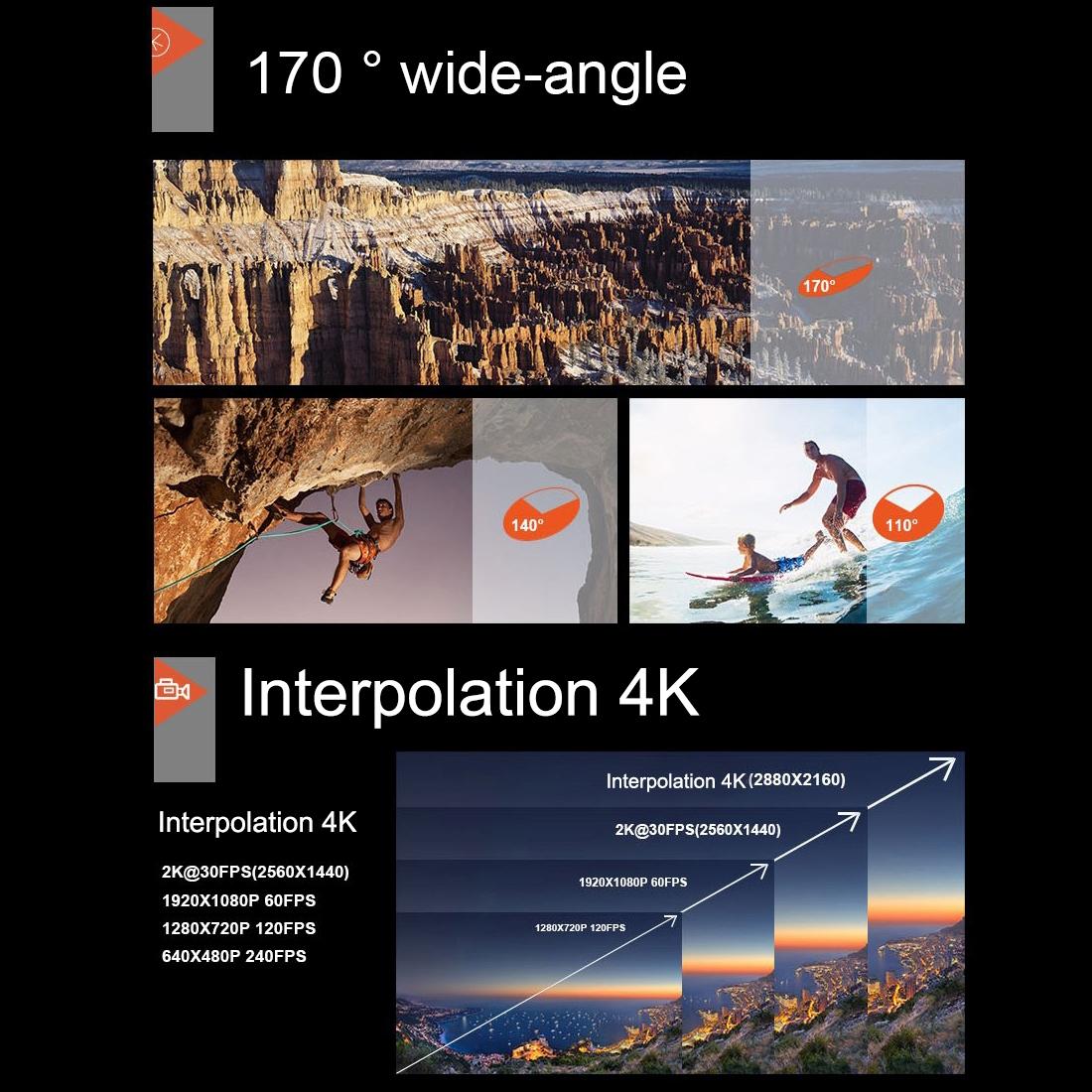 170 Degree Wide Angle Wifi Action Camera with Waterproof Case - Supports 64gb Micro Sd - Gold 9