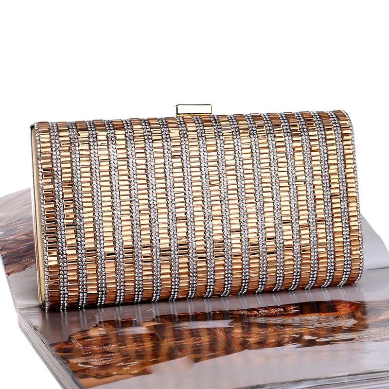 Gold Diamond Square Handbag for Fashion Banquets and Parties 7