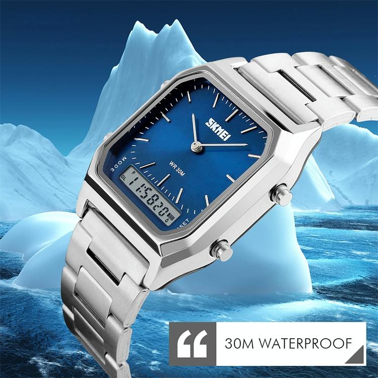 Waterproof Dual Display Men Outdoor Watch - Gold 4