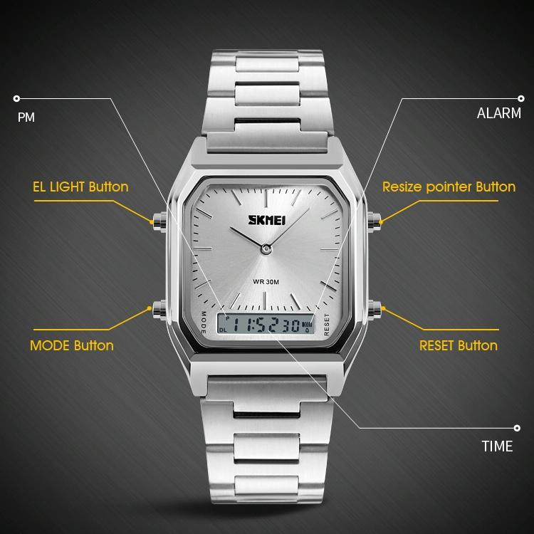 Waterproof Dual Display Men Outdoor Watch - Gold 7